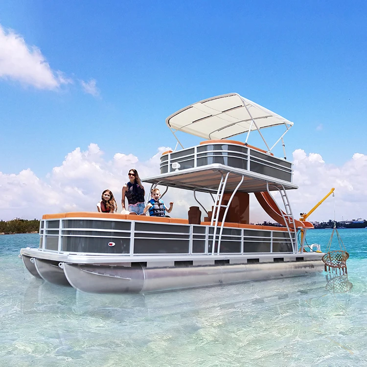 Double Decker Fishing Pontoon Boat with Aluminum Pontoon - China Yacht and  Fishing Boat price