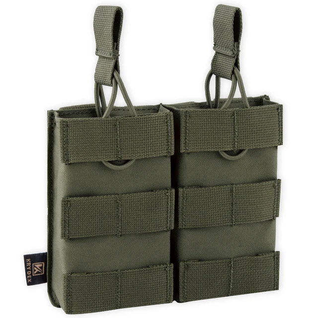 KRYDEX Tactical Modular Open Top 5.56mm .223mm Double Mag Pouch with MOLLE Strap for Magazines Hunting Accessories