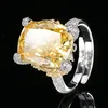 Ice Flower Cut Yellow Diamond Ring