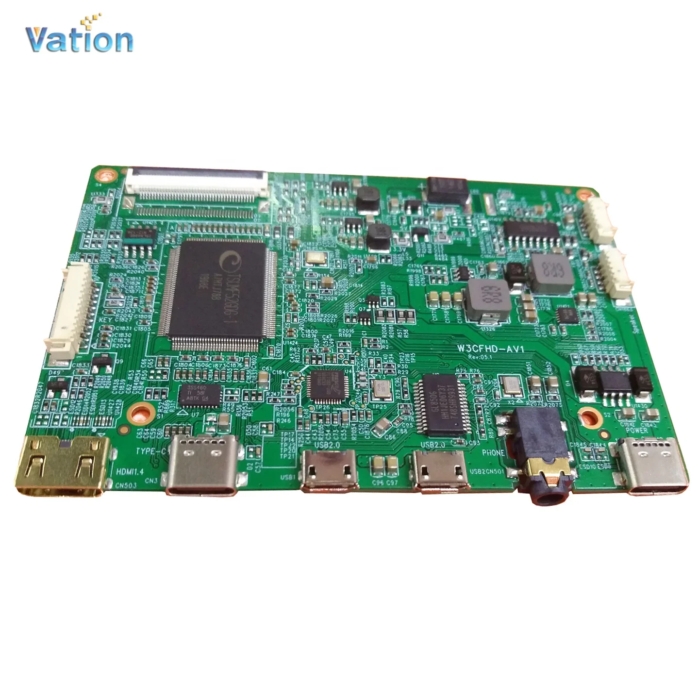 W3CFHD-AV1 eDP 40pin 30pin panel 2560x1600 2K Type-C controller board with HDM-in/TYPE-C/USB-touch/AUDIO/5V 2A USB power supply