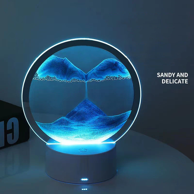 Creative Modern Quicksand Table Lamp 3d Home Decor Living Room Bedside Table Round Art Decorate Light