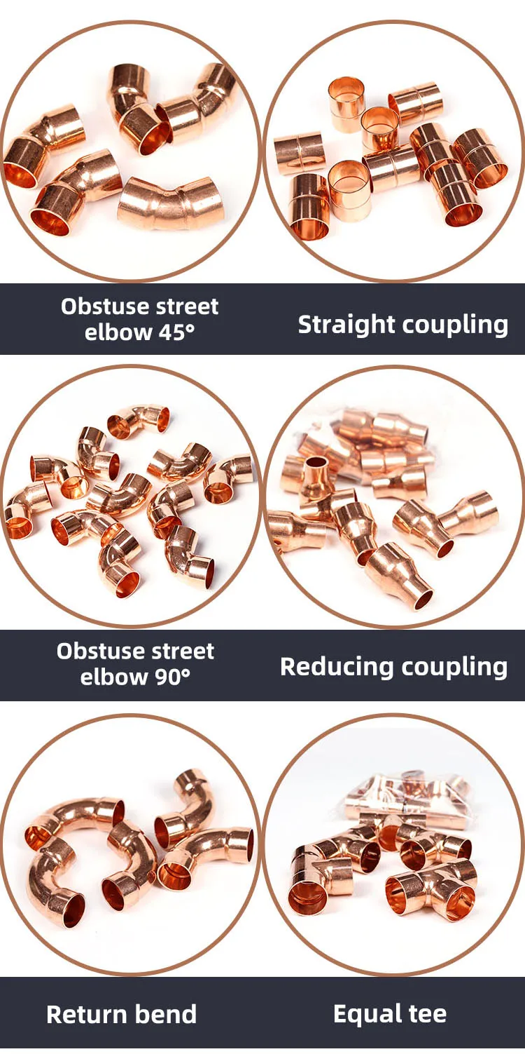 Copper Socket 90 Degree Elbow Tube Pipe Fitting for HVAC manufacture