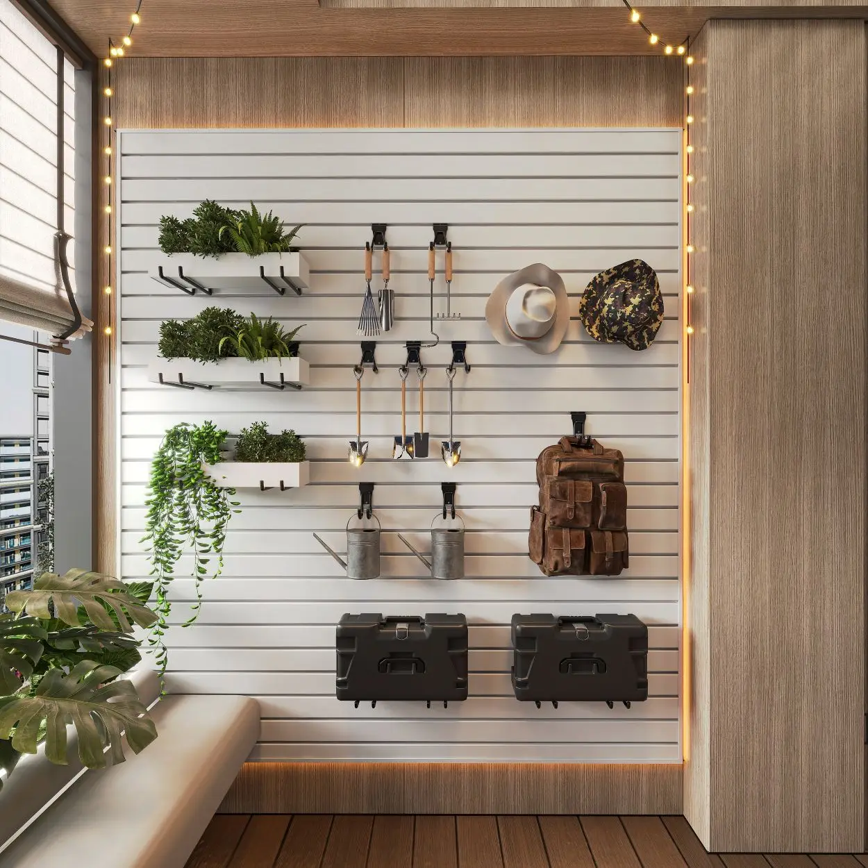 Modern Metal Outdoor Garage Kitchen Storage Rack Hooks-Durable High Load Bearing Spray Coated Easy Install Storage Rack manufacture