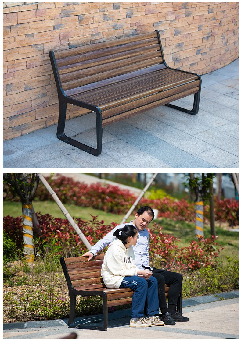 Wholesale Outdoor Street Furniture carbon fibre Patio Leisure Park Bench Seat Public Bench factory