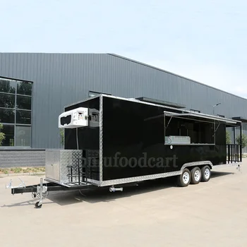 Big Square food trailer fully equipped bbq trailer food truck with kitchen equipment