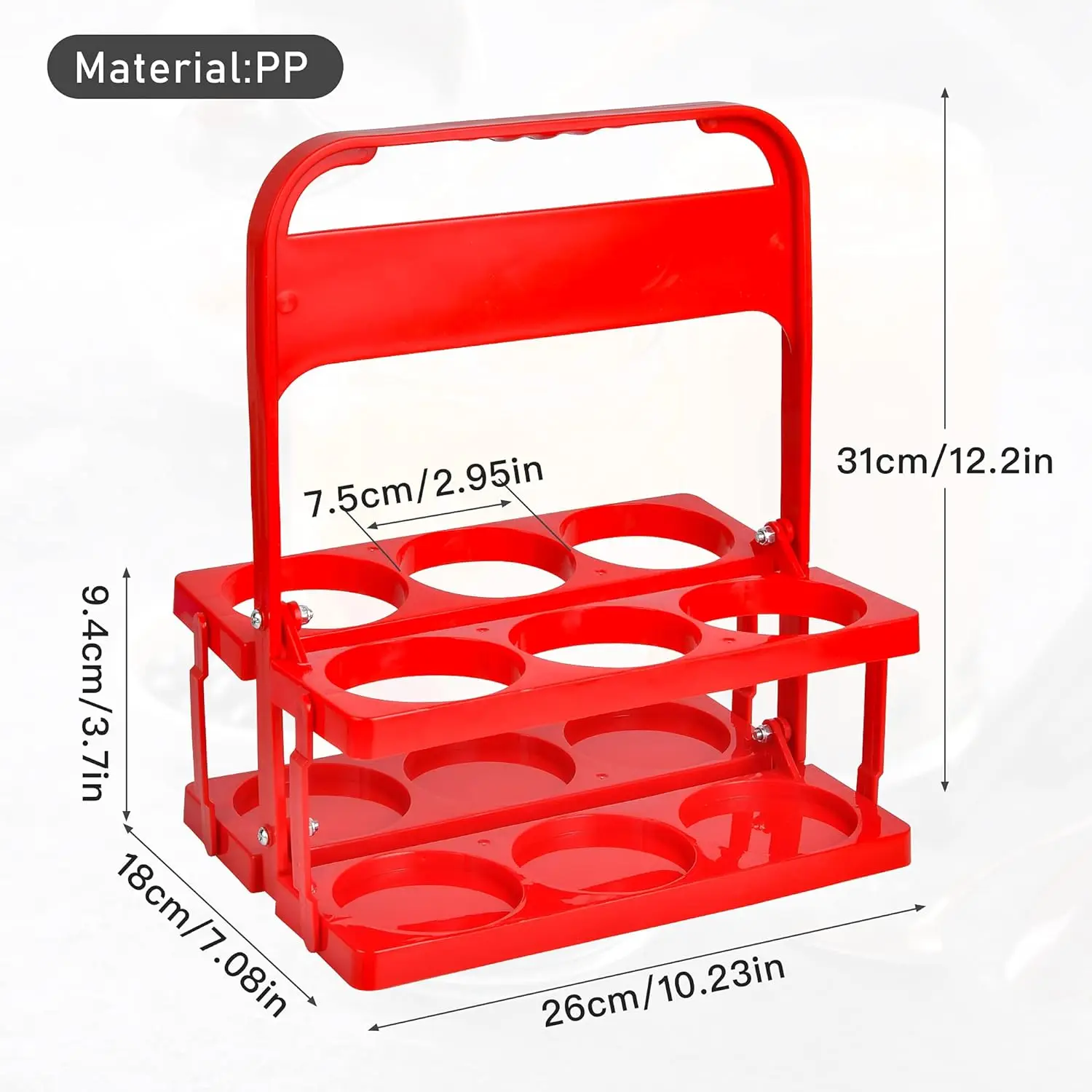 Portable Plastic Beverage Carrier 6 Pack Beer Rack Basket Foldable Beer ...