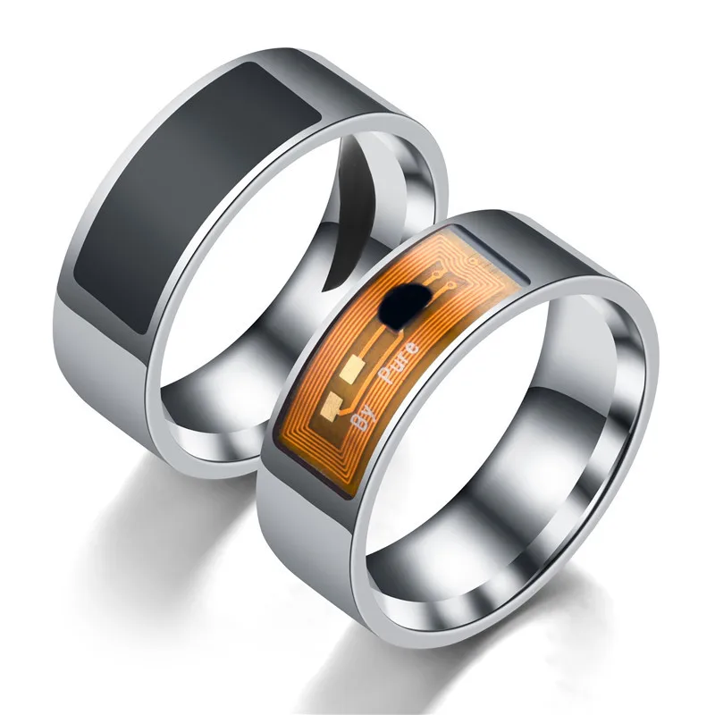 Smart Ring Intelligent Stainless Steel Multifunctional Digital Jewelry Heart Pattern Waterproof Mobile Phone Moon Rings
