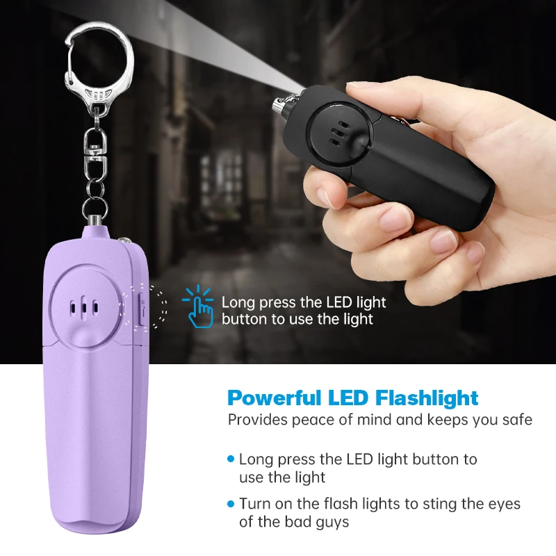 Safe Sound SOS Emergency Self Defense Security Anti Attack Alarm With LED Alarm Personal Safety Keychains for Women