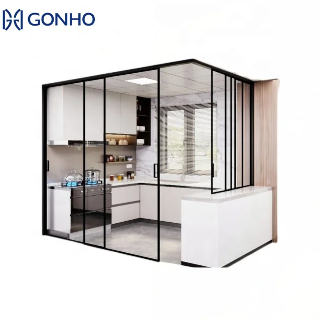 GONHO Factory Direct Sales Customizable Telescopic Top Hanging Aluminium Sliding Door for Balcony