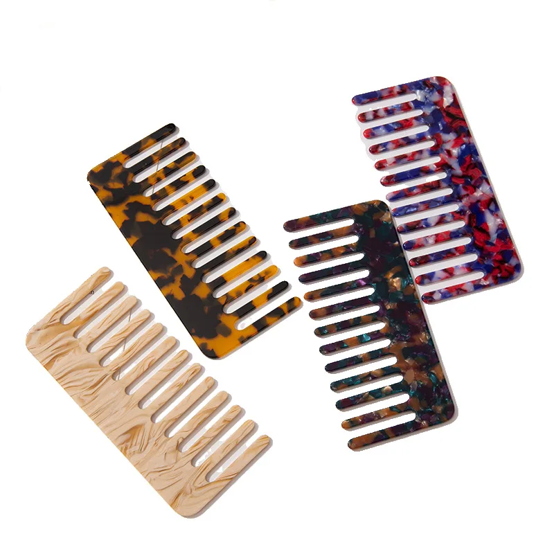 High Quality Custom Design Rectangular Hair Comb Cellulose Multi Color Acetate Combs