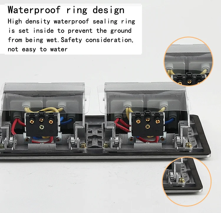 High quality French power socket multi-function information box gold hidden pop-up French standard floor socket