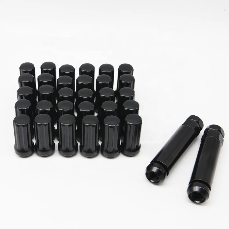 24pcs tapa de perno negra 1pc socket 7 spline perno de roda M14*1.5