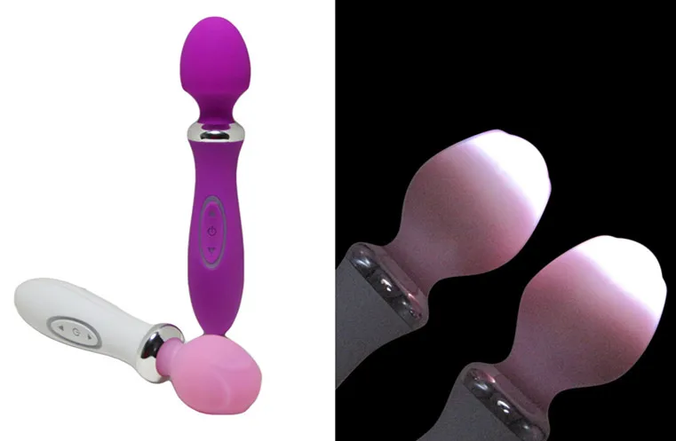 Mushroom Powerful AV Wand LED Light Vibrators G Spot Clitoris Stimulator  Female Masturbator Vagina Vibration Sex Toys for Adult