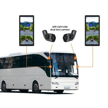 10.36inch 2 Split LCD Screen  AI BSD Electronic Rearview Mirror Monitor System  with 2 Cameras for  RV Bus  Truck Trailer