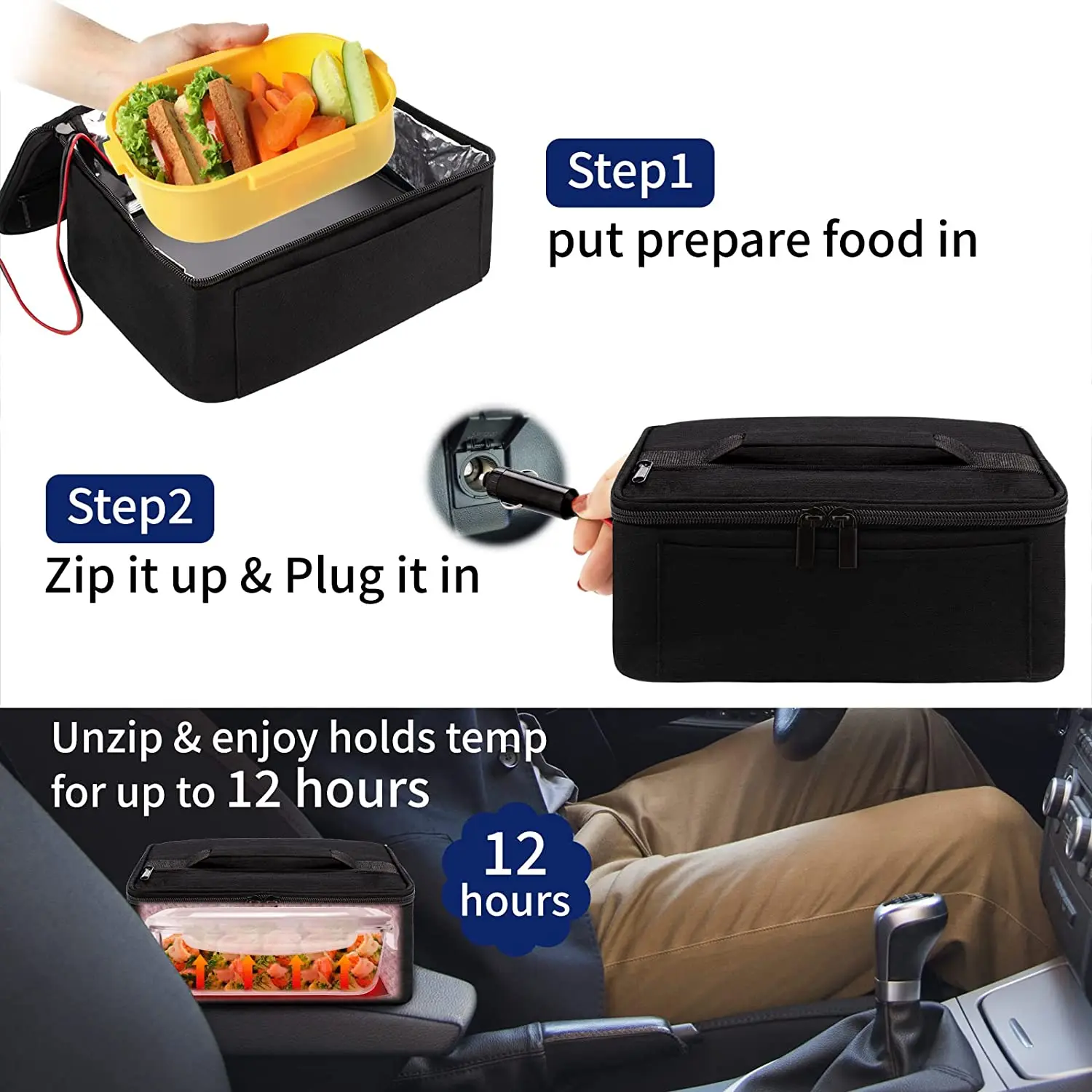 Car 12v Pulg In Self Heating Pad Food Warmer And Thermal Insulation