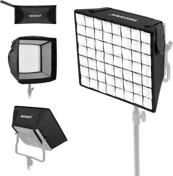NEEWER 12.2"x11.4" Foldable Softbox Diffuser With Grid and Bag for NL660/SNL660/RGB660/RGB660 Pro/RGB660 PRO II LED Video Light