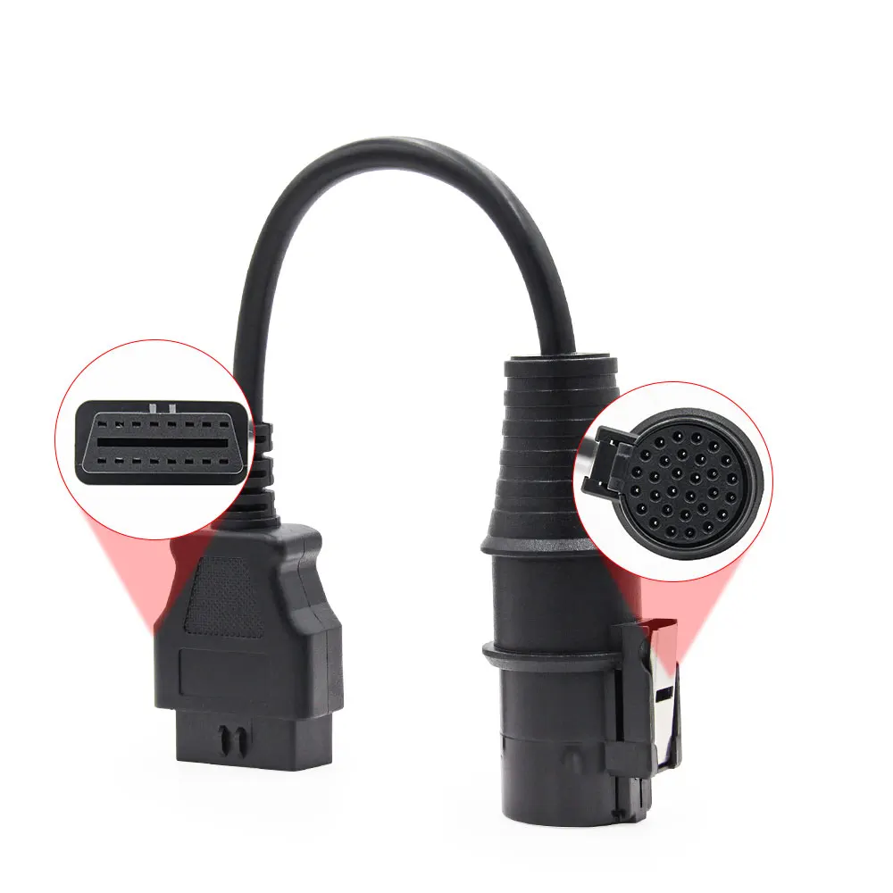 Obd2 Convert Cable 30pin to 16pin OBD Connect Truck Cable Connector Adapter for Iveco Used for Truck Scanner