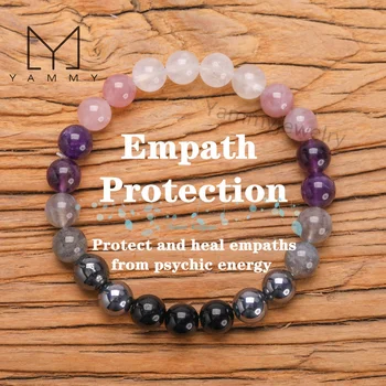 Empath Protection Bracelets ,Metaphysical crystal ,Natural crystal bracelet ,Protect and heal empaths from psychic energy .