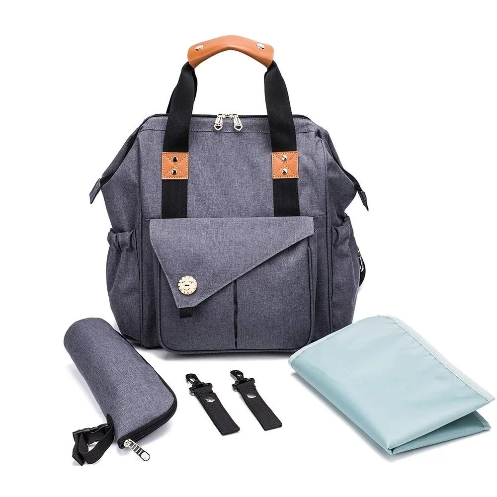 changing bag with insulated bottle pockets