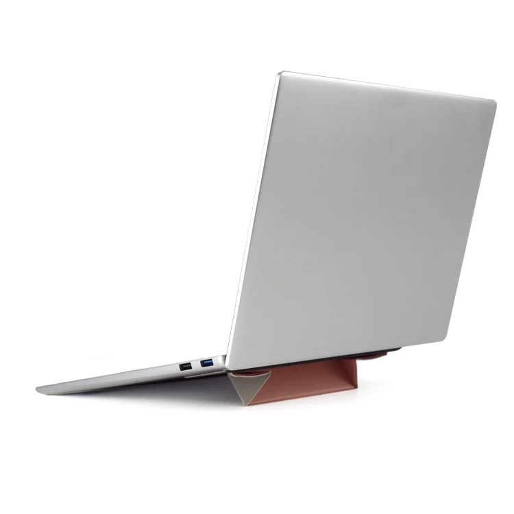 Adjustable Foldable Pu Leather Laptop laptop Table Stand Foldable Laptop Stand Portable