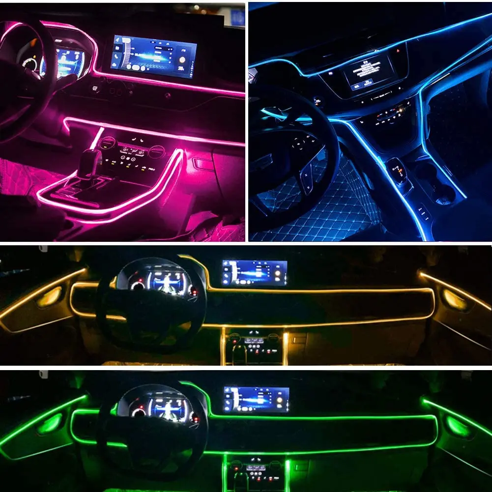 Fragiel Doorzichtig accent Car Interior Led Strip Light 5pcs Multicolor Rgb Car Ambient Lighting Kit  With Sound Active Function Wireless Ble App Control - Buy Interior Car Led  Strip Lights,Car Interior Strip Lights,Car Interior Light