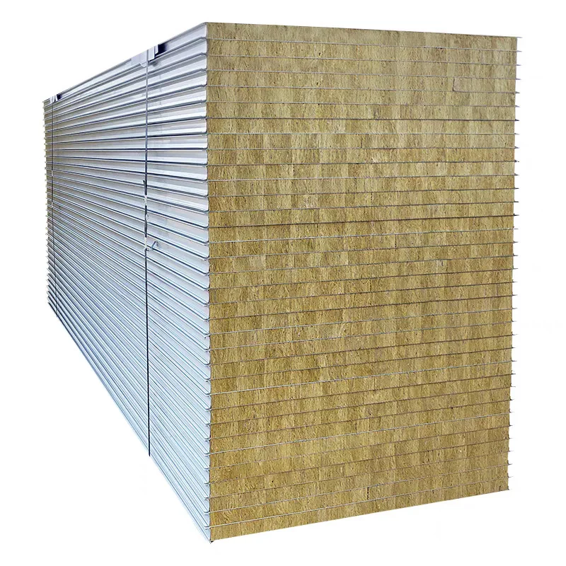 Beautiful and Easy-to-Install Rock Wool Sandwich Panels for Workshops Construction Sites Hotels for Cold Room Use