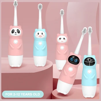 Customize Design Baby Sonic Toothbrush Cute Cartoon Battery Powered Toothbrush Waterproof Tooth Brush Automatic Kids Toothbrush