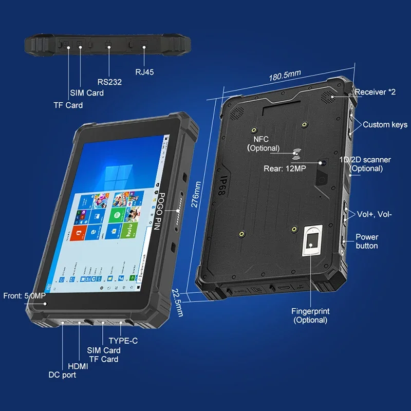 Wins Industrial 10-Inch I7-10510y Tablet PC - Rugged & Waterproof