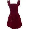 Cotton flash wine red one-piece apron