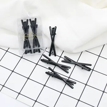 4Pcs/set  6Cm Hot Sale High Quality Black Crossed DIY Hairpin Metal Duck Clip Hair Clips  Hair Accessories