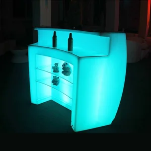Waterproof Lighting Modern Plastic Mobile Bar Tables Night Club Furniture for Wedding KTV Event Coffee Cocktail Counter Table