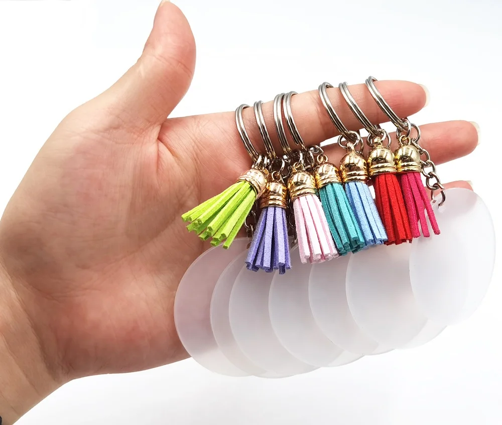 Clear Acrylic Keychain Blanks with Tassel Perfect for Custom