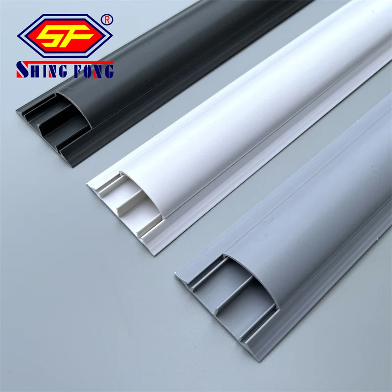 Cache-câbles Adhésif Blanc - 3m - PVC Flexible Pour Sol Et Mur