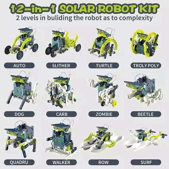 Набор роботов на солнечной батарее 13 в 1, научный робот, строительные игрушки «сделай сам», пазл для раннего развития, игрушки с питанием от солнца