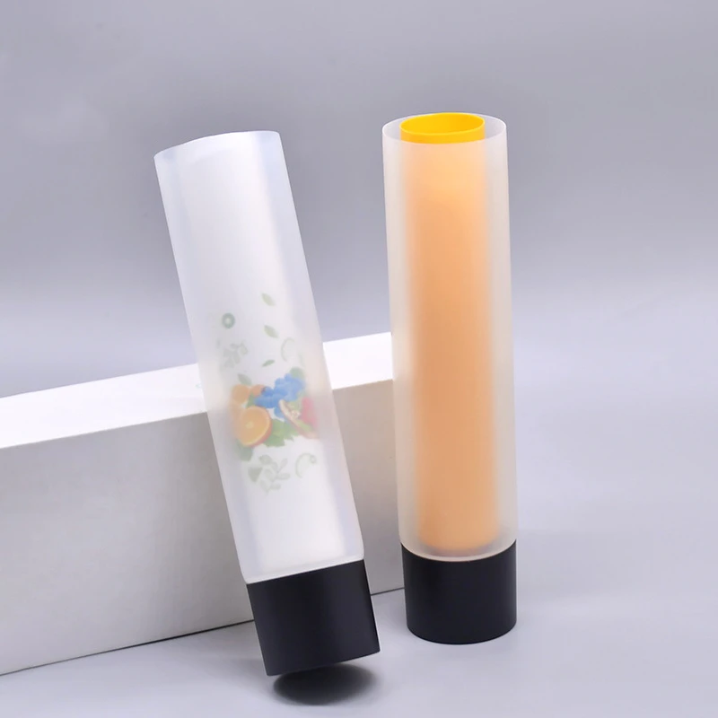 ピンク2 in 1 2層つや消し透明ハンドクリームソフトチューブ120ml