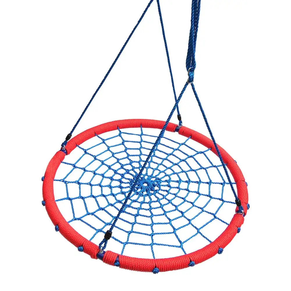 39 Inch Spider Web Tree Swing Outdoor Saucer Net Swing Platform  Backyard Round Flying Swing