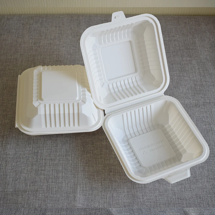 Clamshell Box Primeware Bagasse Container 2 Comp Take Out Containers