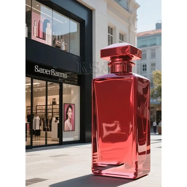 Customized Outdoor Perfume Bottle Sculpture Ornaments for Perfume Stores, Luxury Stores, Storefront Decorations