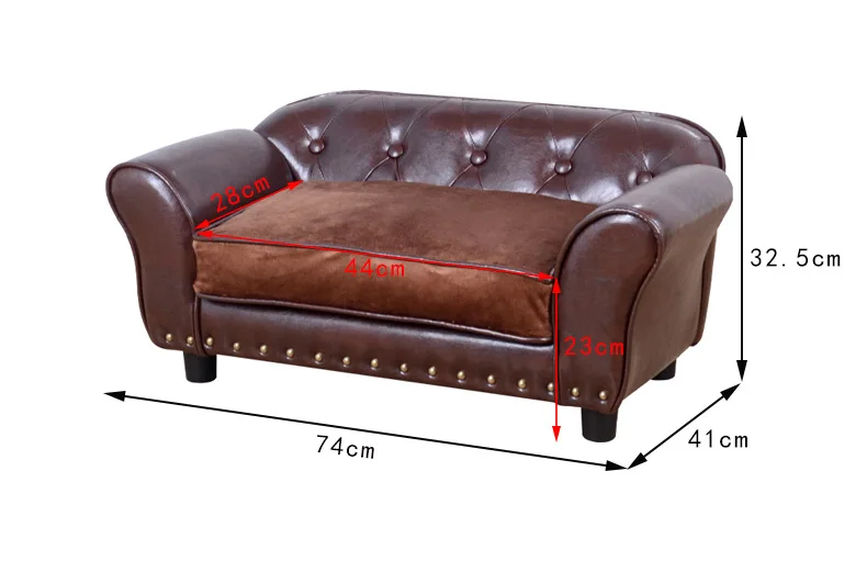 Faux Fur Leather Luxury Vintage Pet Furniture Embossed Comfortable Seat