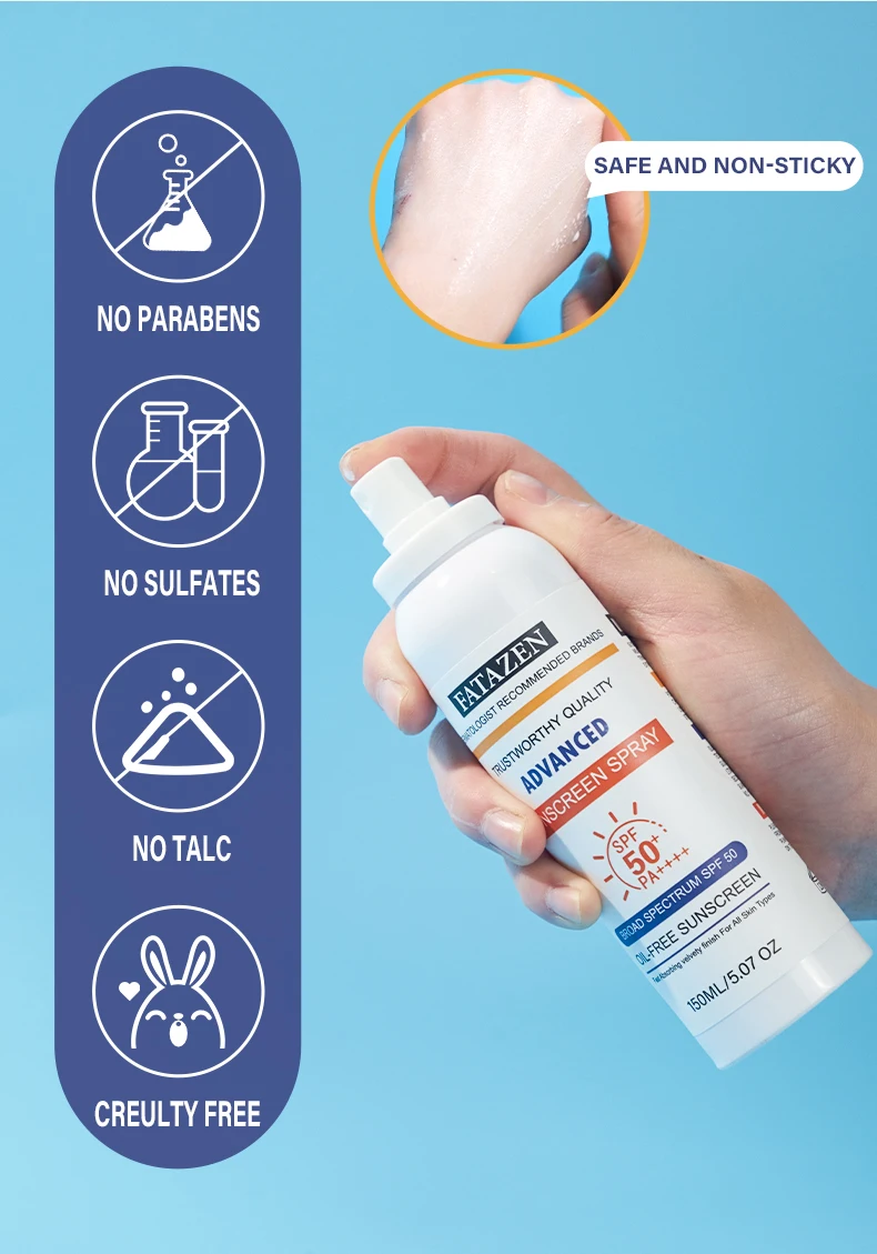 Fatazen Skincare Sunscreen Spray Protectores Solares Faciales Sun