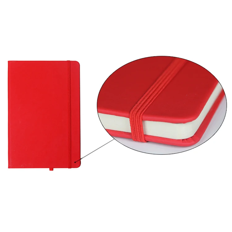 JH Stock Small MOQ Custom Logo Notebook PU Leather Cover A5 Journals With Elastic Band