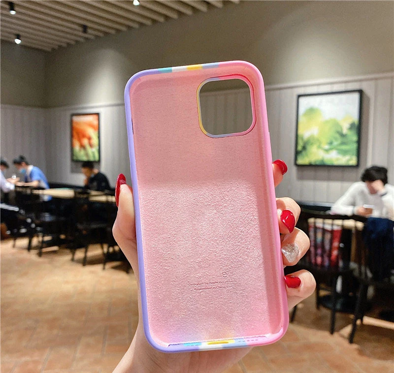 Laudtec Original Liquid Silicone Rainbow Case For iPhone All-inclusive Silicone Case iPhone 11 12 13 Pro Max factory