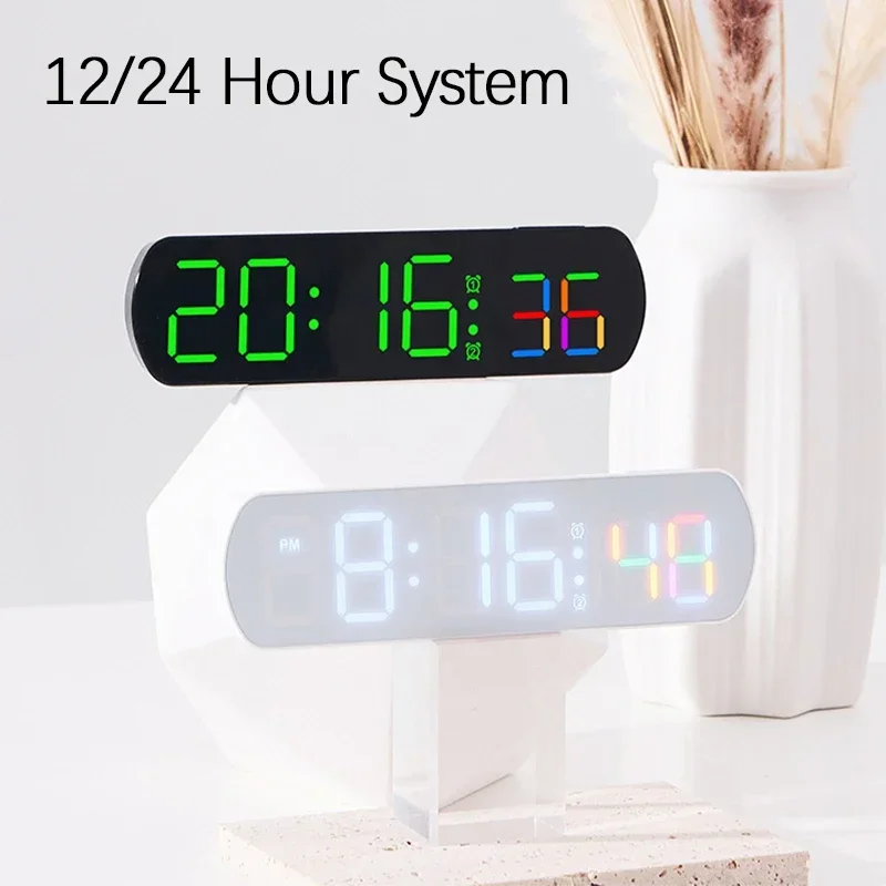 BSCI Factory New Custom Electric Timer Count up Count Down Digital Color Alarm Snooze Voice Control Table LED Clock