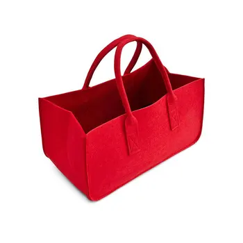 New recommended felt portable firewood bag multi-functional large capacity shopping basket firewood portable basket