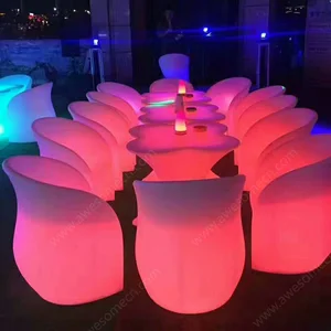 China Manufacturer Directly Supplied Led Chair Polyethylene Lighted bar Table and Chairs