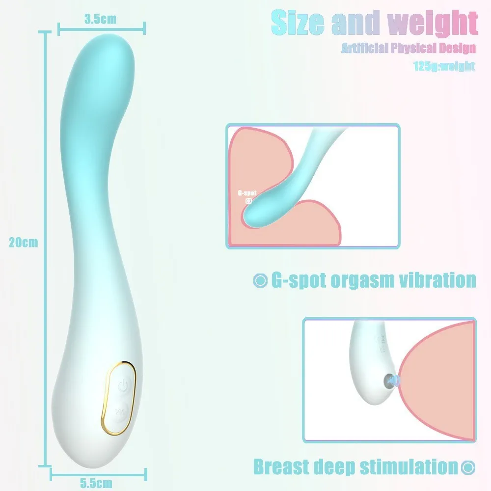 Gradient Color Girls Fashion Vibrating Wand 10 Function Modes for Women Pussy Massage Sucking Vibrators
