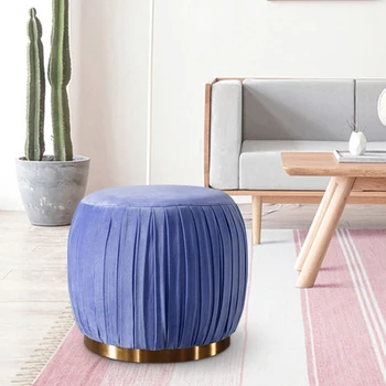Stool New Sale Dining Round Modern Indoor Home Luxury Foot Step Gold Metal Chairs Velvet Ottoman Stools
