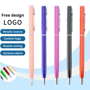 Wholesale Custom Logo Creative Ballpoint Pens Metal Rotating 1.0mm Metal Pens for Stationery Learning Supplies Advertising Gifts