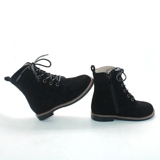 Оптовая продажа новые высококачественные замшевые кожаные детские ботильоны на жесткой подошве зимние модные ботинки