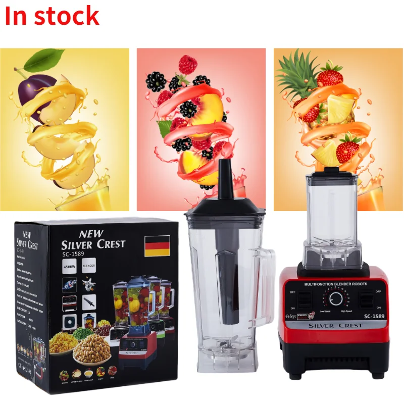Silver Crest SC-1589 赤いブレンダー Silver Crest Blender Sc-1589 Pure Copper Motor 4500W Food